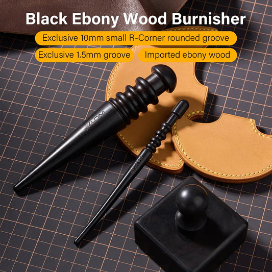 Upgrade Leather Edge Burnisher Ebony Black Wood Leather Polishing Tool Polishing Stick  | WUTA