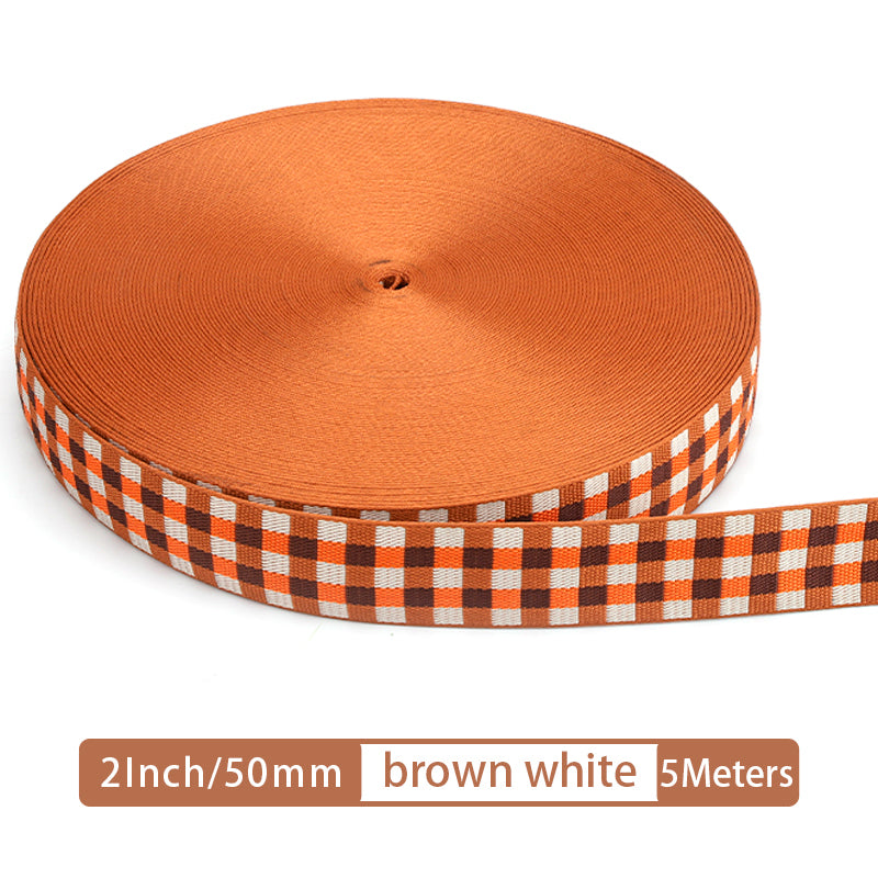 100% Cotton Canvas Webbing Straps for Bag Belt Thick Plaid Ribbon Backpack Strap | WUTA