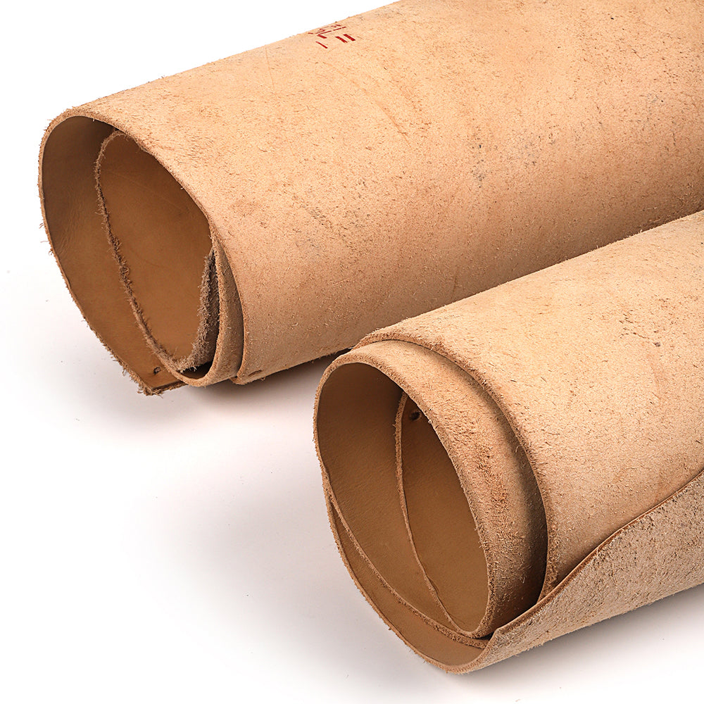 Full-Grain Natural Belly Leather Undyed Veg-Tan Cowskin Leather | WUTA