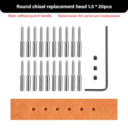 Interchangeable Adapter/ Head Accessories for Multifunctional Leather Hole Punch Pricking Iron | WUTA