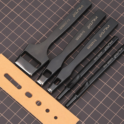 WUTA Leather Belt Hole Puncher Oval Hole Strap Watch Band Flat Punches Heavy Duty Oblong Punch Tools