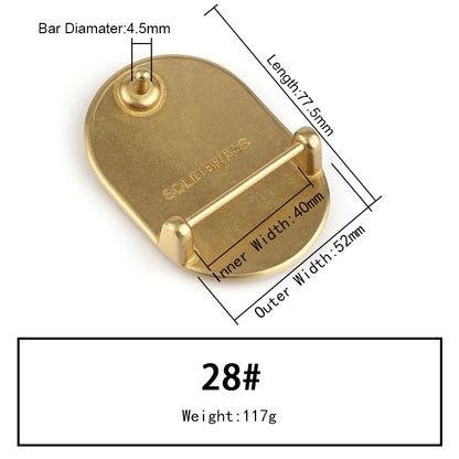 Solid Brass Belt Buckle Pure Copper  | WUTA