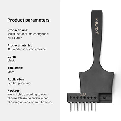 Interchangeable Adapter/ Head Accessories for Multifunctional Leather Hole Punch Pricking Iron | WUTA