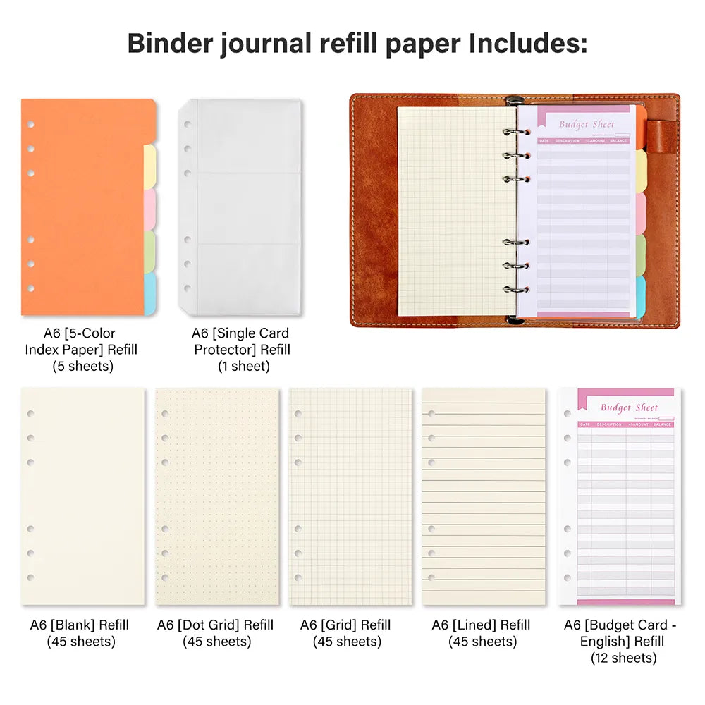 WT831 DIY Binder Journal Notebook Leather Pattern