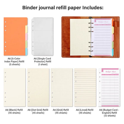 WT831 DIY Binder Journal Notebook Leather Pattern