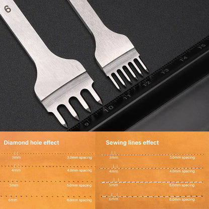 High Polished Leather Chisel Tool Diamond Thorn Iron Hole Punch| WUTA