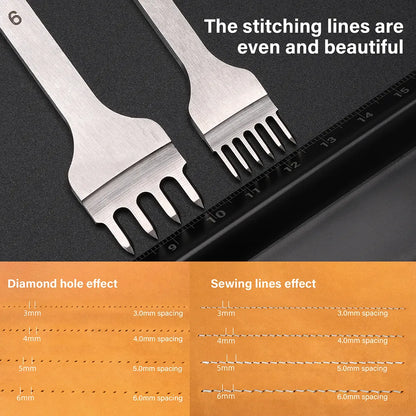 High Polished Leather Chisel Tool Diamond Thorn Iron Hole Punch| WUTA