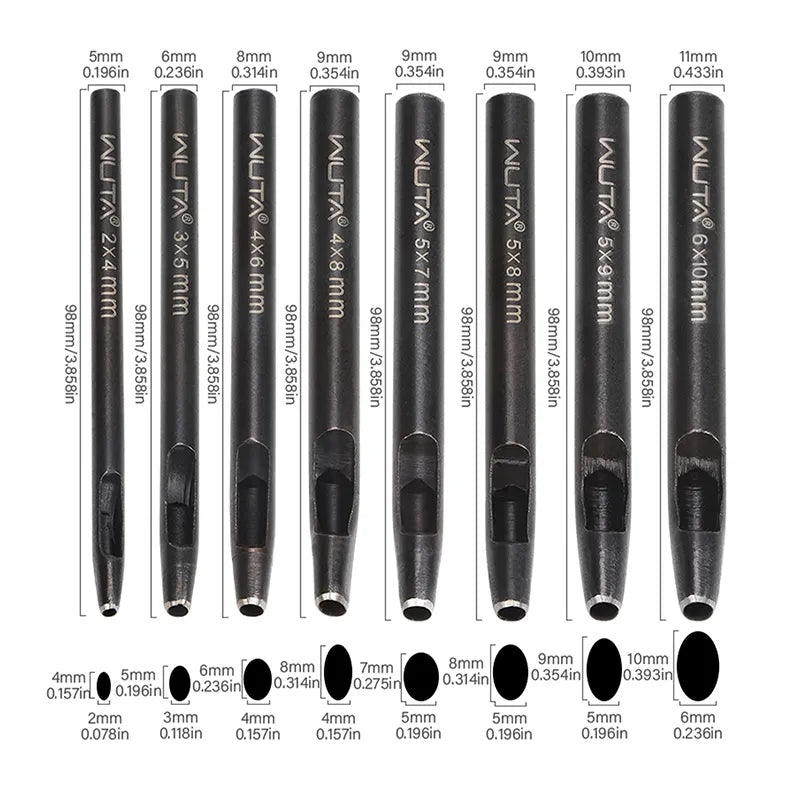 Oval Hole Punch Leather Punching Craft Sharp Strike Drill Tools | WUTA