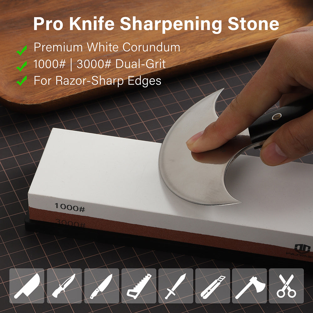 Double Sided Corundum Whetstone Dual-Sided Sharpening Stone 1000&3000 Grit | WUTA