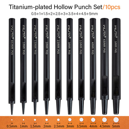 Leather Round Hole Punch Hollow Puncher Black Titanium Plated Punch Hole Tool | WUTA