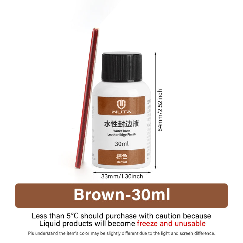 WUTA Leather Edge Paint 30/100ml – Water Based Edge Dye & Finish for Leather & Repair