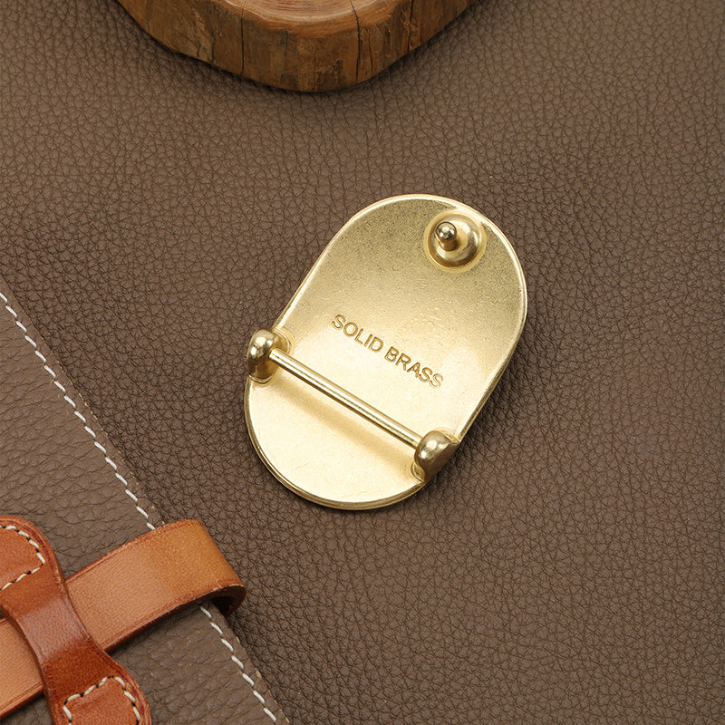 Solid Brass Belt Buckle Pure Copper Women Men's Pin Buckle Manual DIY Leather Craft Hardware | WUTA