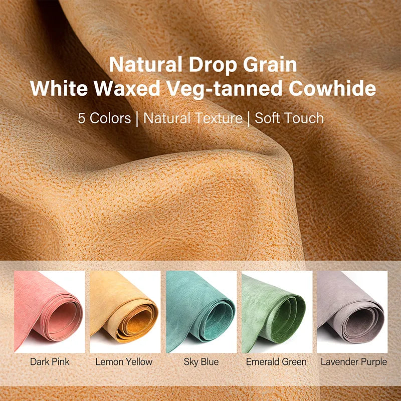 Vintage White Wax MBOX Leather Tumbled Cowhide Veg-Tanned Leather| WUTA