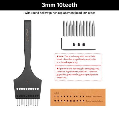 3rd Generation Multifunctional Interchangeable Circle Leather Hole Punch Tool | WUTA