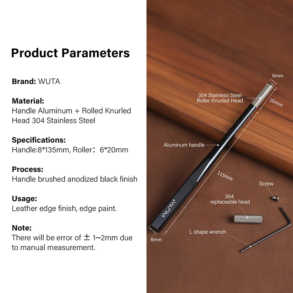 Replaceable Roller Head Leather Edge Paint Applicator Edge Dye Roller Pen| WUTA
