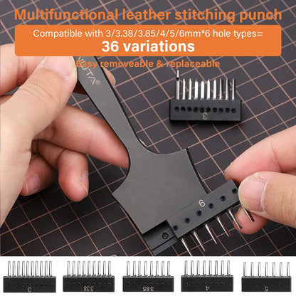 Interchangeable Adapter/ Head Accessories for Multifunctional Leather Hole Punch Pricking Iron | WUTA