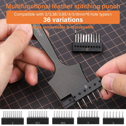 Interchangeable Adapter/ Head Accessories for Multifunctional Leather Hole Punch Pricking Iron | WUTA