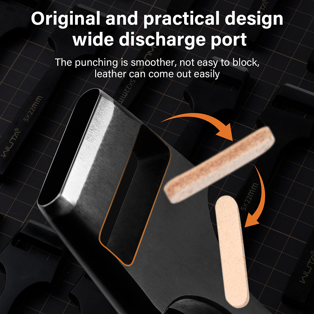 WUTA Leather Belt Hole Puncher Oval Hole Strap Watch Band Flat Punches Heavy Duty Oblong Punch Tools