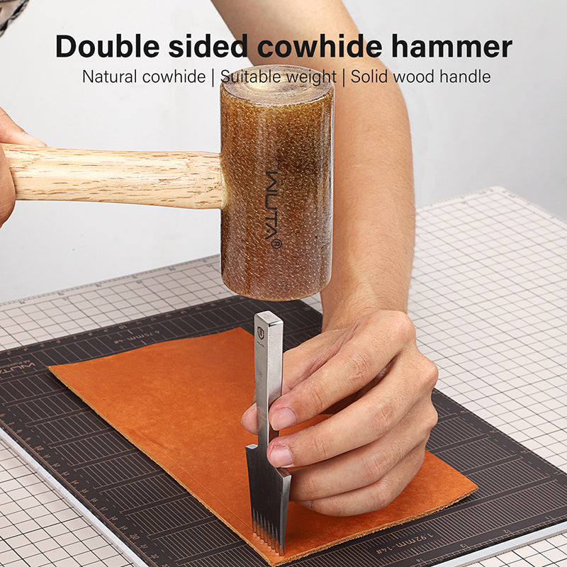 Rawhide Mallet #3 - 9oz Leather Working Hammer For Stamping, Jewelry Making - 1-3/4" Diameter Head - Made In USA By Garland