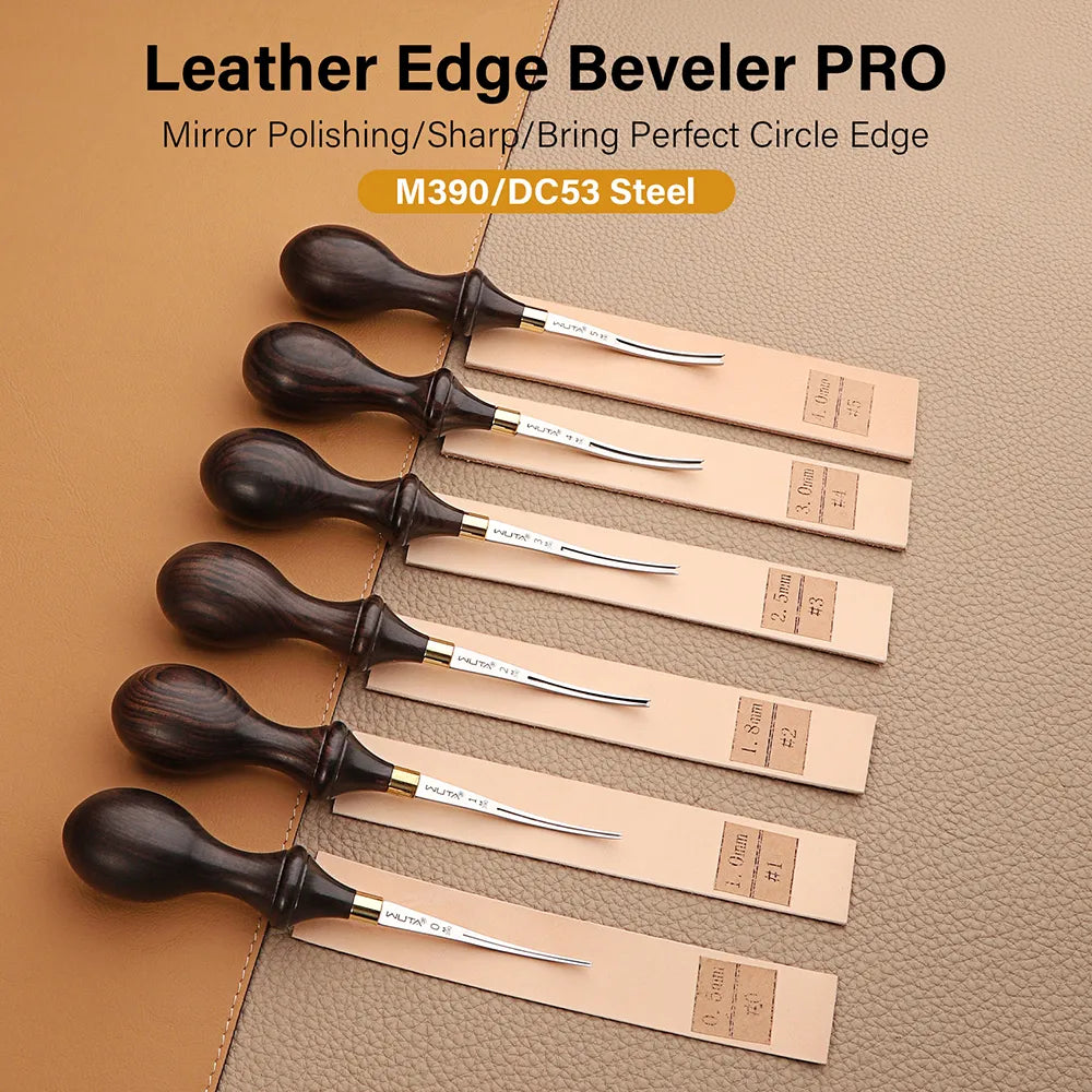 Leather Edge Beveler PRO M390/DC53 Die Steel available 6 Sizes | WUTA