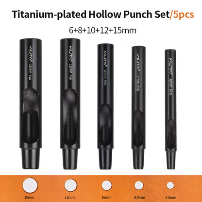 Leather Round Hole Punch Hollow Puncher Black Titanium Plated Punch Hole Tool | WUTA