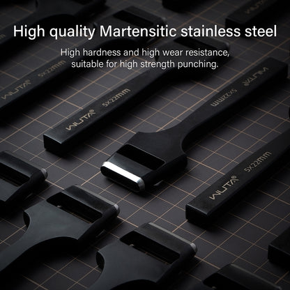 WUTA Leather Belt Hole Puncher Oval Hole Strap Watch Band Flat Punches Heavy Duty Oblong Punch Tools