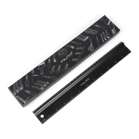 30CM Leather Cutting Ruler Titanium Plated Stainless Steel Protective Ruler| WUTA