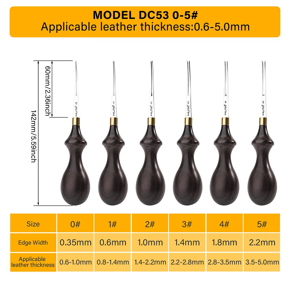 Leather Edge Beveler PRO M390/DC53 Die Steel available 6 Sizes | WUTA
