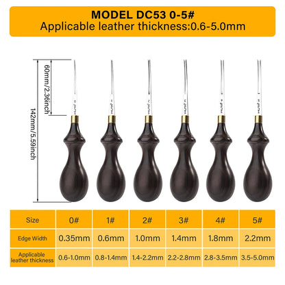 Leather Edge Beveler PRO M390/DC53 Die Steel available 6 Sizes | WUTA