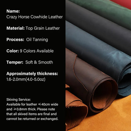 Premium Cowhile Vintage Pull-Up  Crazy Horse Leather | WUTA