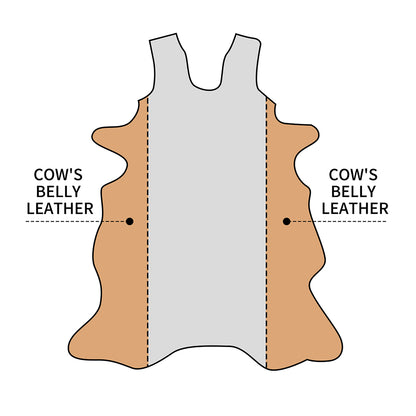 8 Square Feet First Layer Cowskin Natural Veg-Tanned Leather Belly Cut Leather | WUTA