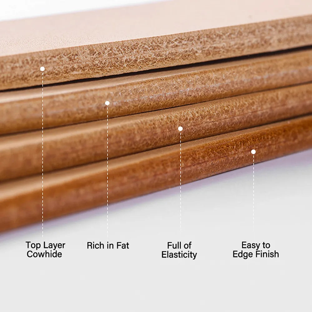 Full-Grain Natural Belly Leather Undyed Veg-Tan Cowskin Leather | WUTA