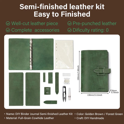 WT831 DIY Binder Journal Notebook Leather Pattern