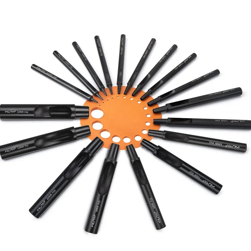 Leather Round Hole Punch Hollow Puncher Black Titanium Plated Punch Hole Tool | WUTA