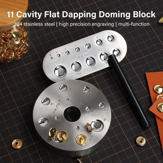 WUTA Flat Dapping Doming Block 12 Cavity Steel Dapping Doming Block for Jewelry Making and Metalworkers (Elliptical)