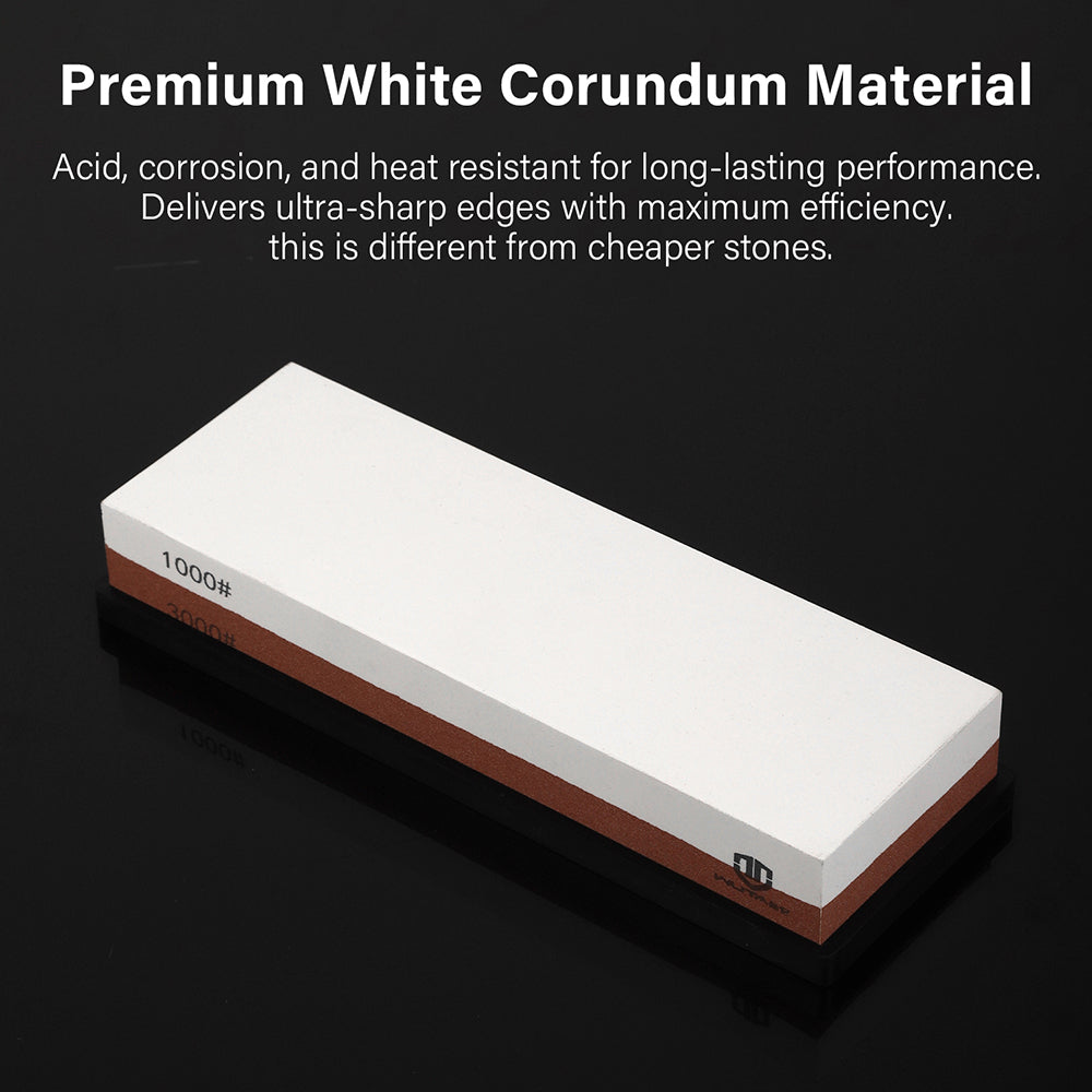 Double Sided Corundum Whetstone Dual-Sided Sharpening Stone 1000&3000 Grit | WUTA