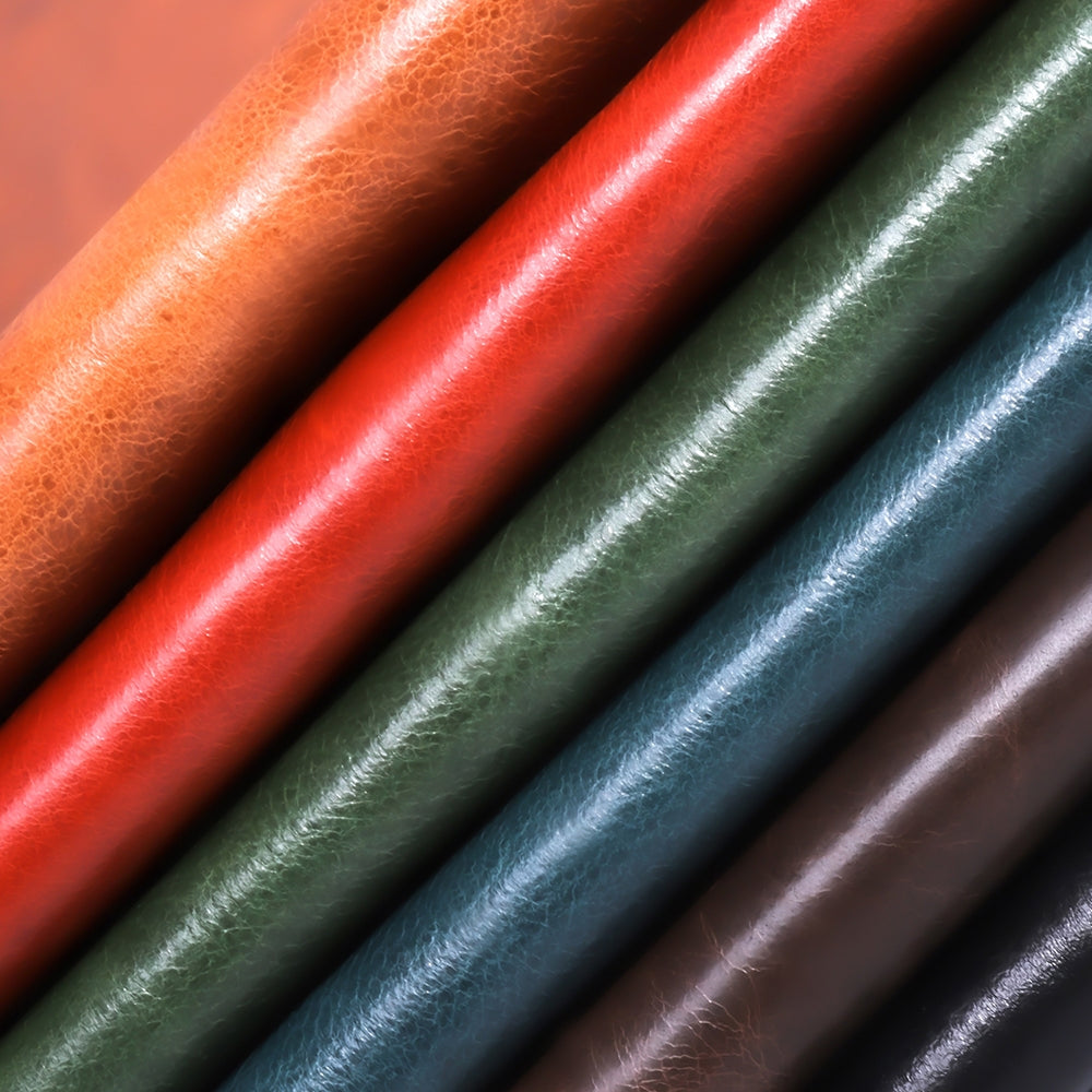 1-5 Sq.ft Irregular Cowhide Oil Waxed Vegetable Tanned Leather | WUTA