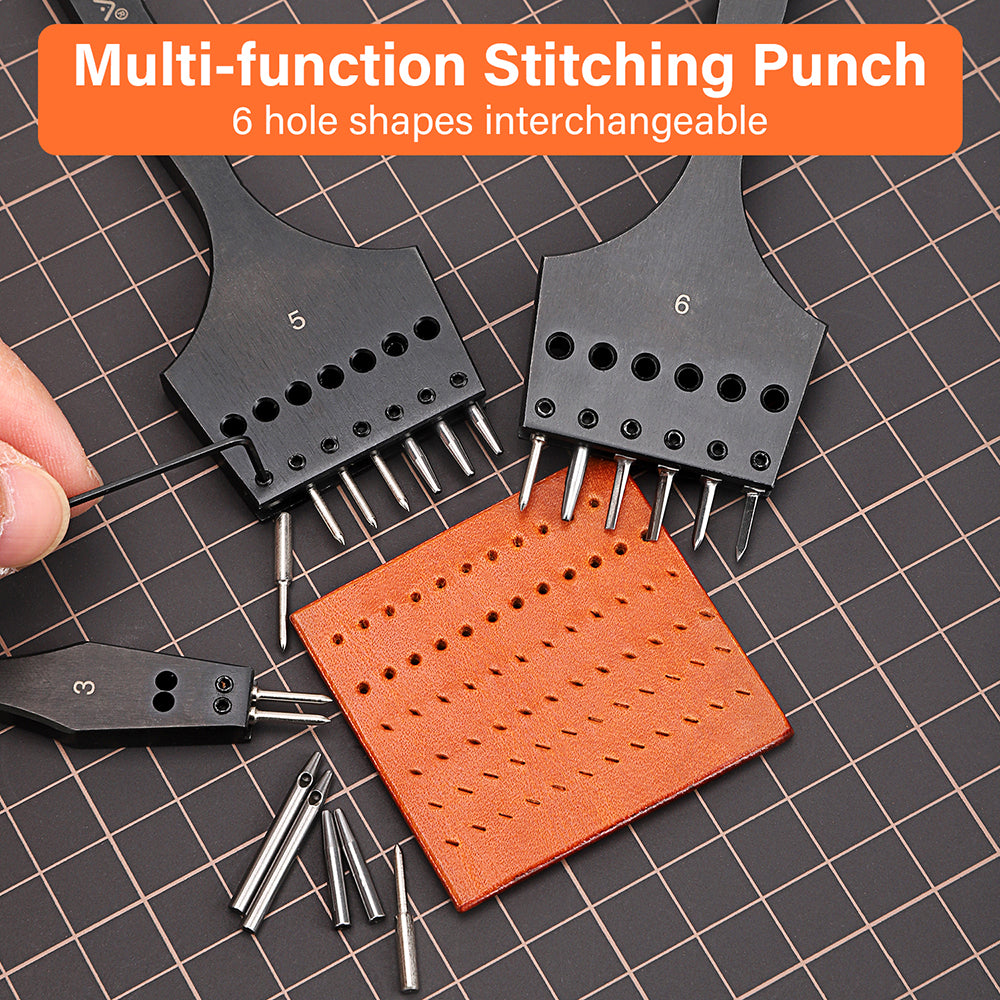 3rd Generation Multifunctional Interchangeable Circle Leather Hole Punch Tool | WUTA