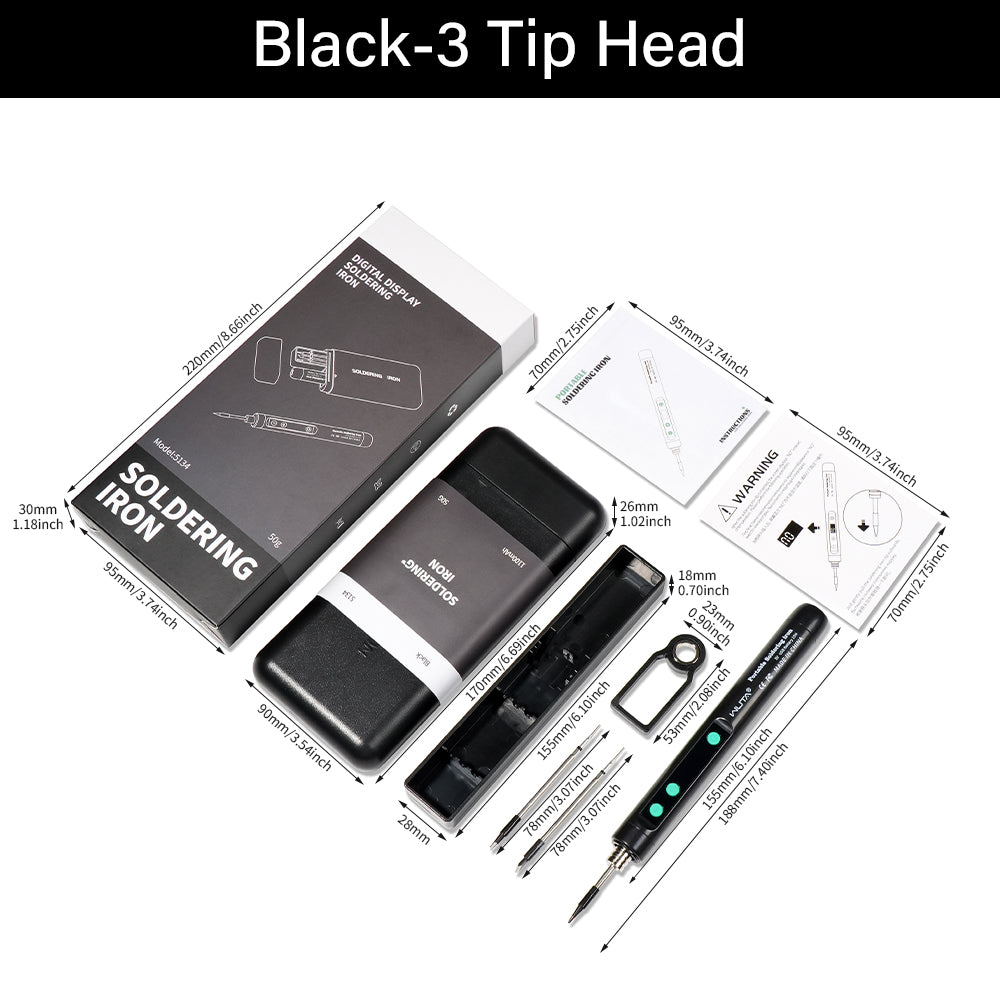 WUTA Cordless Soldering Iron Kit -Rechargeable Portable Soldering Iron with Digital Display