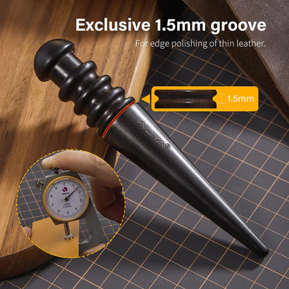 Upgrade Leather Edge Burnisher Ebony Black Wood Leather Polishing Tool Polishing Stick  | WUTA