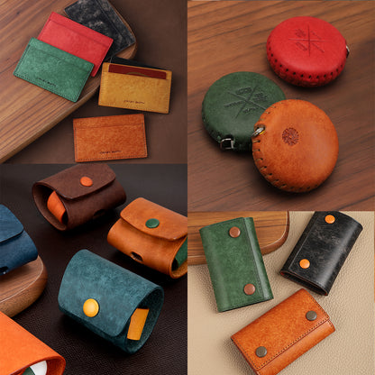 5 Sq.ft Vintage Frosted Vegetable tanned Cowhide Leather First Layer Genuine Leather | WUTA