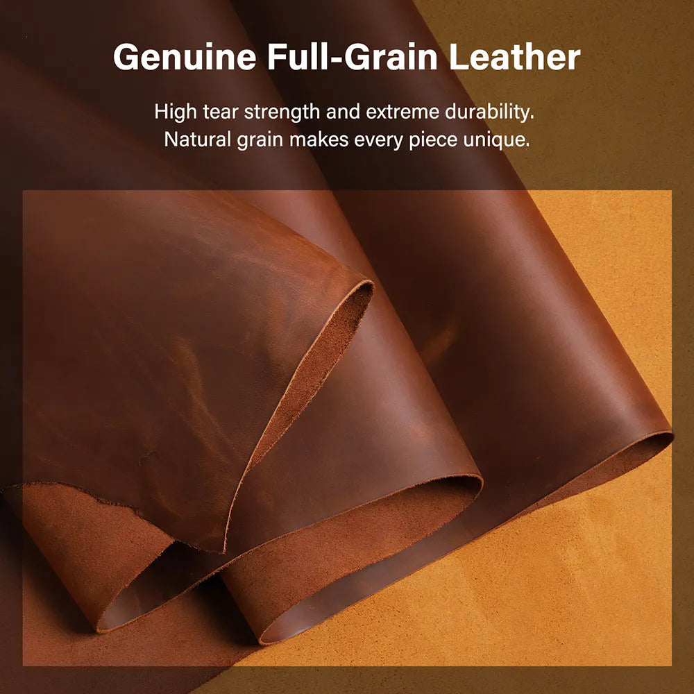 Premium Full Grain Vintage Pull-Up Cowhile Crazy Horse Leather | WUTA
