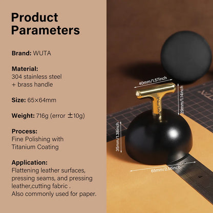 WUTA Leather Weight Paperweight 716g Titanium-Coated Stainless Steel Leathercraft Tool