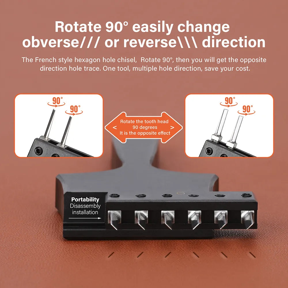 Interchangeable Adapter/ Head Accessories for Multifunctional Leather Hole Punch Pricking Iron | WUTA