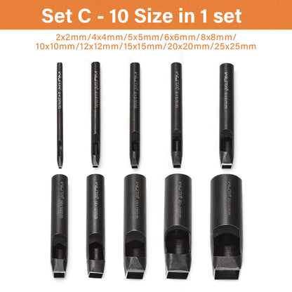 Square Leather Hole Punch Set Oblong Punching Tool | WUTA