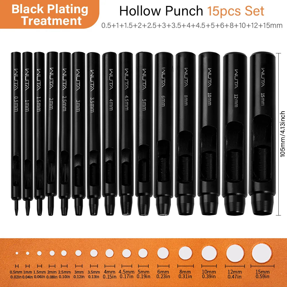 WUTA Electrophoretic Coating Round Hole Punch Leather Hollow Punch