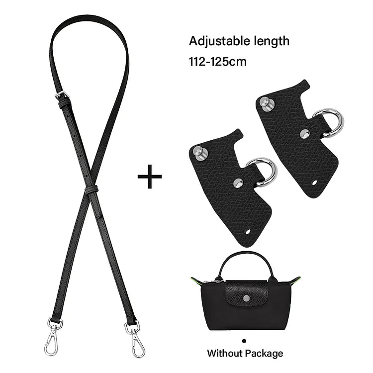 WUTA Bag Transformation for Longchamp mini Straps Punch-free Long Real Leather Shoulder Strap Crossbody Strap