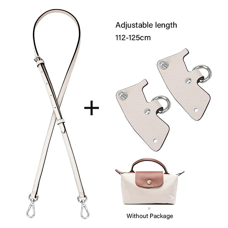 WUTA Bag Transformation for Longchamp mini Straps Punch-free Long Real Leather Shoulder Strap Crossbody Strap