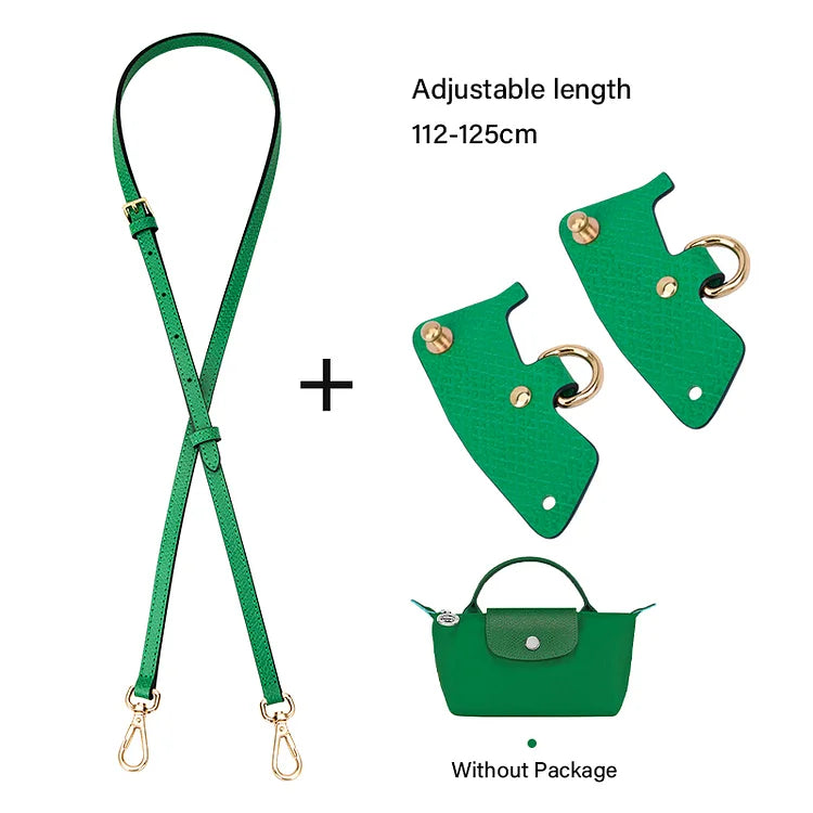 WUTA Bag Transformation for Longchamp mini Straps Punch-free Long Real Leather Shoulder Strap Crossbody Strap