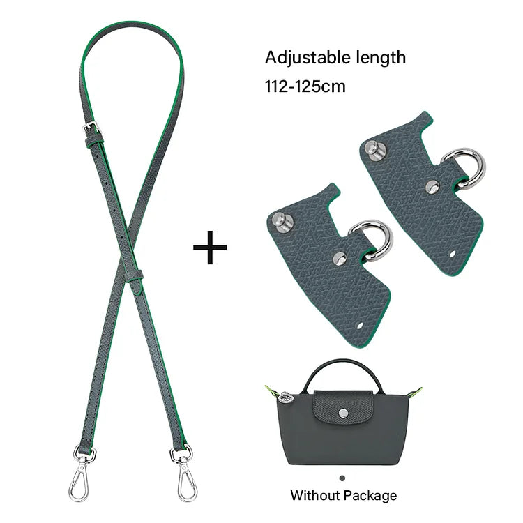 WUTA Bag Transformation for Longchamp mini Straps Punch-free Long Real Leather Shoulder Strap Crossbody Strap